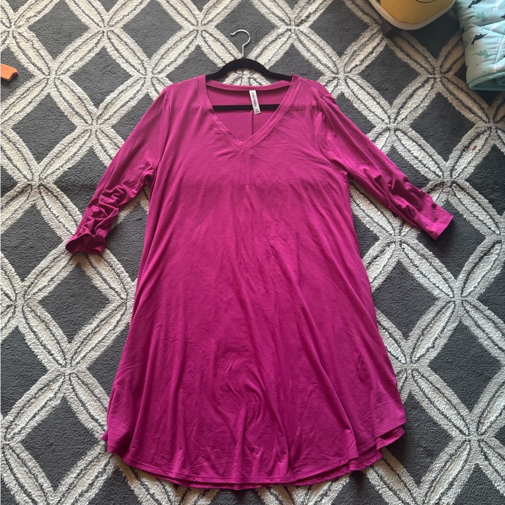 Zenana Outfitters Magenta Dress